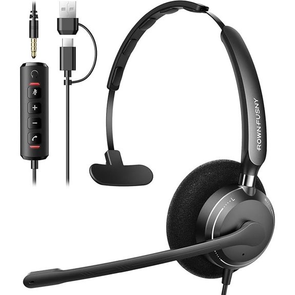 USB Headset with Noise-Canceling Microphone for PC