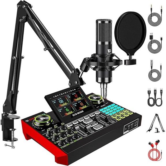 Podcast Microphone & Sound Mixer Bundle for Streaming