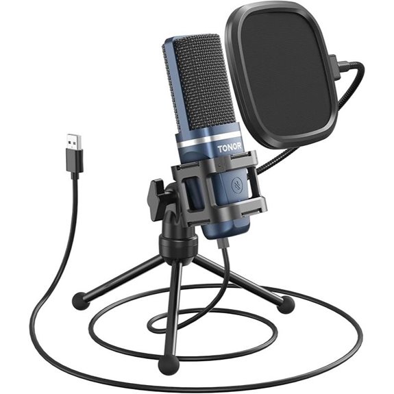 TONOR TC-777 Podcast Microphone with Tripod and Pop Filter