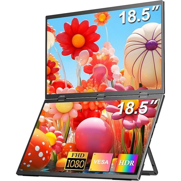 18.5-inch Portable Dual Monitor with Speakers
