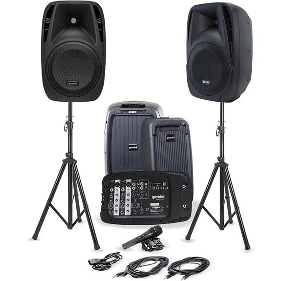 Gemini 600W Portable PA System with Speakers