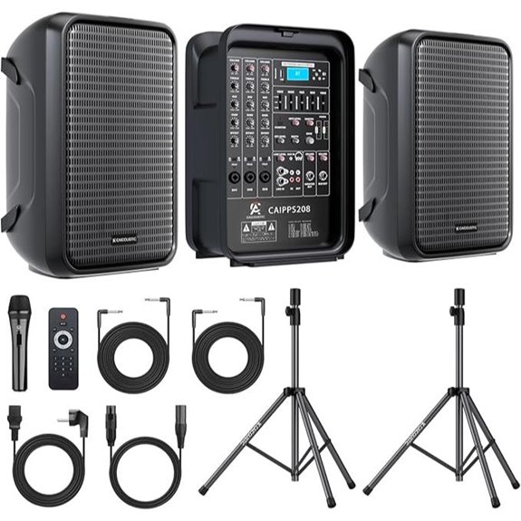 15 Best PA System With Mixer for Workshops on Amazon USA 14 All-in-One 2-Way PA Speaker & Mixer Bundle