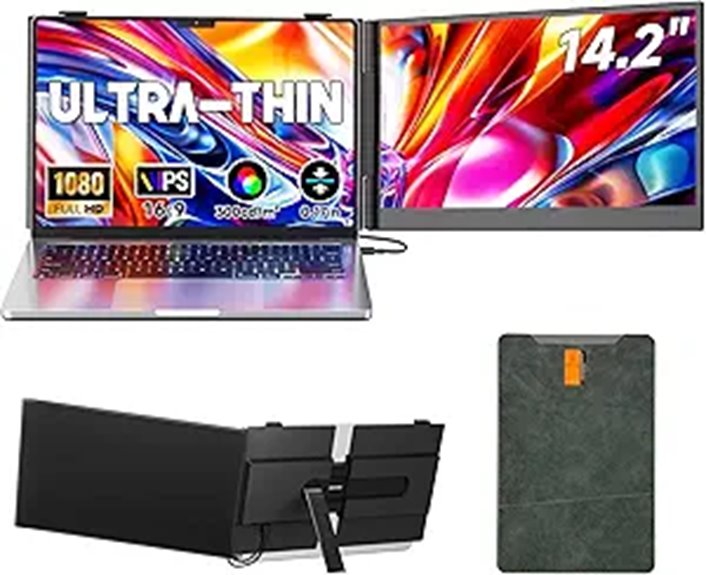 Portable FHD 14.2 Laptop Dual Screen Extender