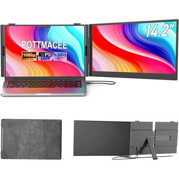 15 Best Dual-Screen Portable Monitors for Remote Work in 2026 8 Portable 14.2 FHD Dual Laptop Monitor Extension