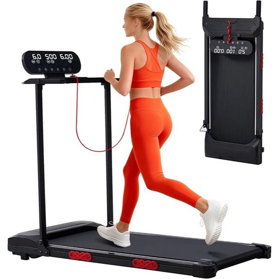 portable incline treadmill handles