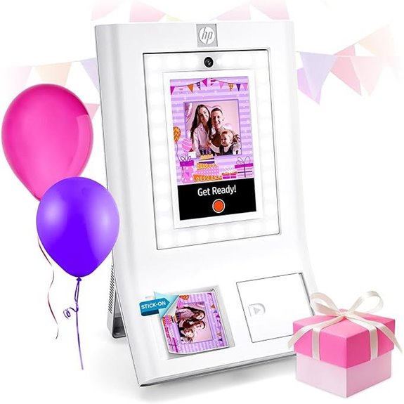 HP Sprocket Photo Booth Printer with Touchscreen and LED Ring