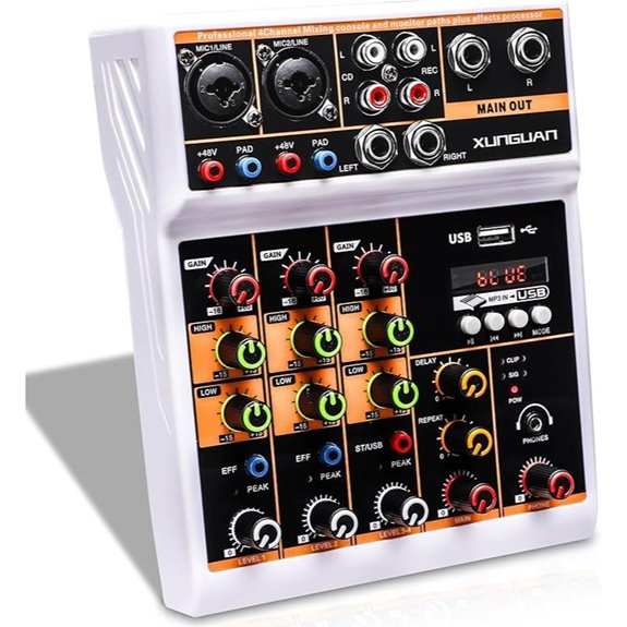 L4 Professional Audio Mixer with USB Bluetooth Effects
