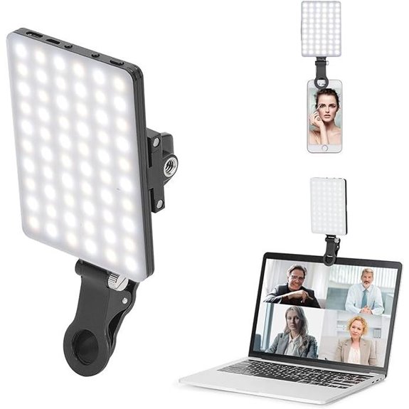 Newmowa 60 LED Rechargeable Clip Fill Light for Devices