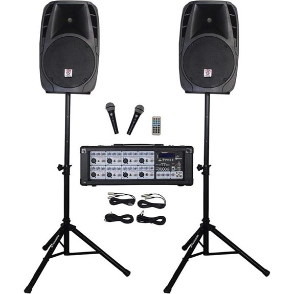 15 Best PA System With Mixer for Workshops on Amazon USA 12 Rockville RPG2X12 DJ PA Speakers & Mixer Bundle