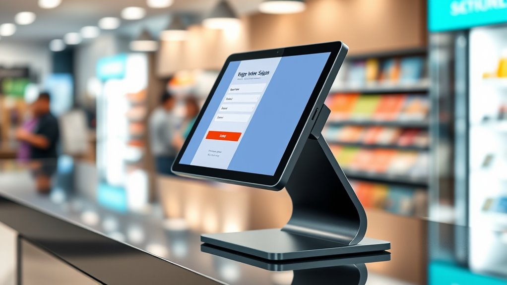 secure adjustable kiosk stand