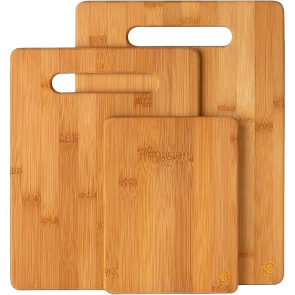 Bamboo Cutting Boards Set of 3 for Kitchen