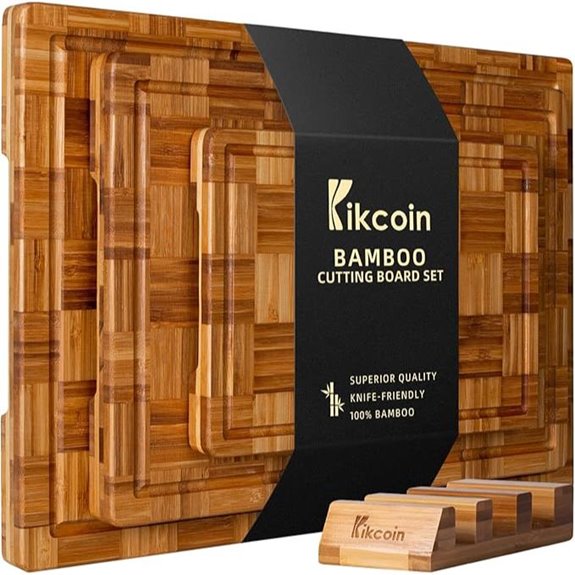 15 Best End Grain Cutting Boards for 2026 That Chefs Recommend 5 Kikcoin Large Bamboo Cutting Boards Set of 3