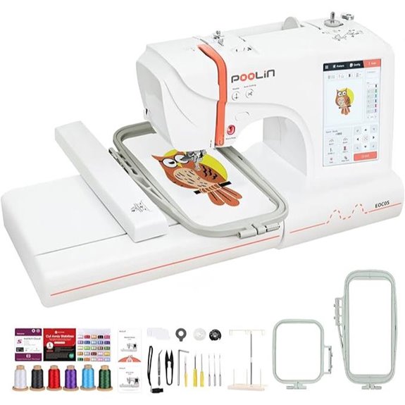 PooLin EOC05 Single Needle Embroidery Machine with Touchscreen