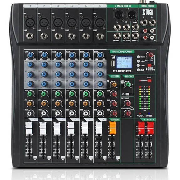 XTUGA 6-Channel Audio Mixer with Digital Effects