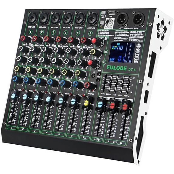 Professional 6-Channel DJ Audio Mixer with Effects