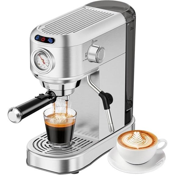 Compact 20 Bar Stainless Steel Espresso Machine