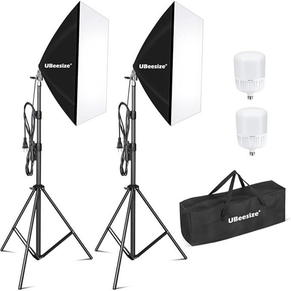 UBeesize Softbox Lighting Kit with 2 Bulbs