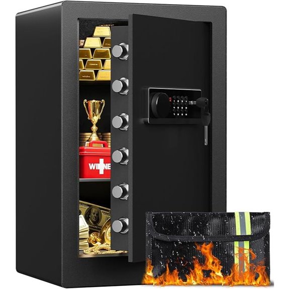Large Steel Safe Box with Digital Lock and Fireproof Bag