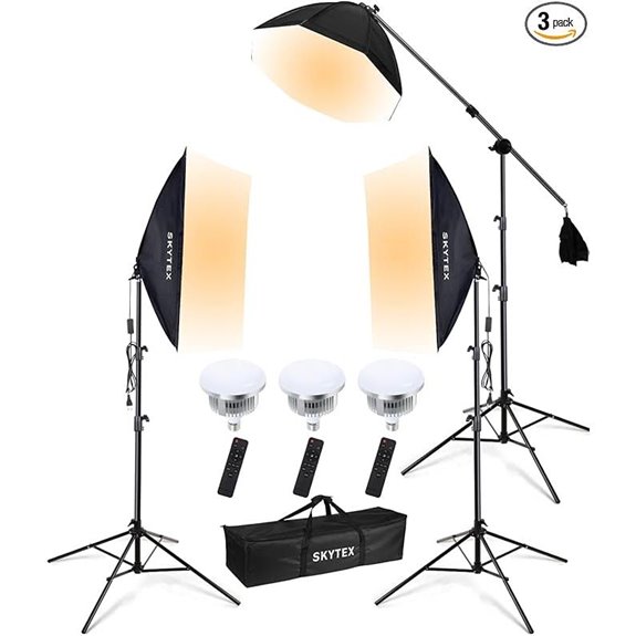 Skytex 3-Pack Softbox Lighting Kit with E27 LED Bulbs