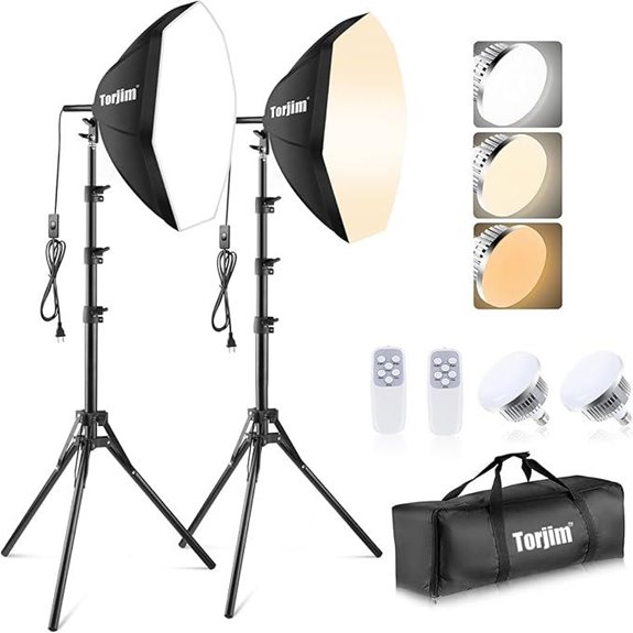 Torjim 20'' x 20'' Softbox Lighting Kit with LED Bulbs