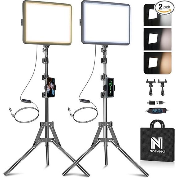 15 Top-Rated LED Video Lights for Product Photography in 2026 12 NiceVeedi 2-Pack Dimmable LED Video Light Kit