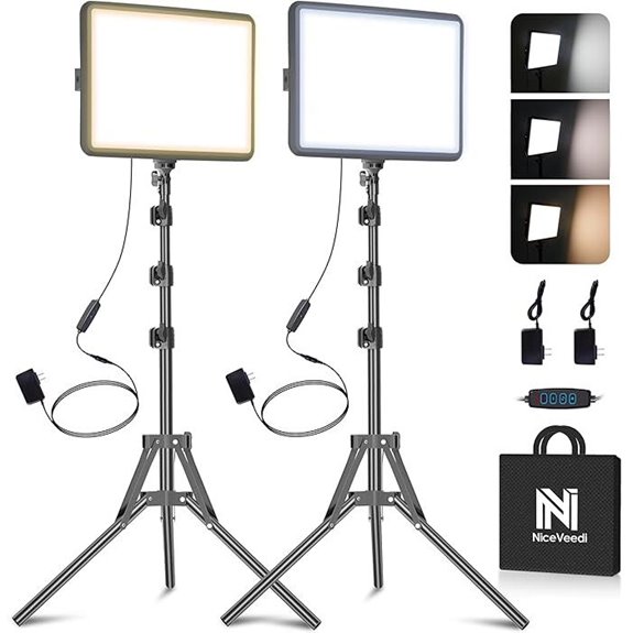 15 Top-Rated LED Video Lights for Product Photography in 2026 4 NiceVeedi 2-Pack 25W Dimmable Video Lighting Kit