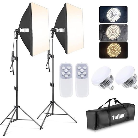 Torjim 2-Pack Softbox Lighting Kit with LED Bulbs