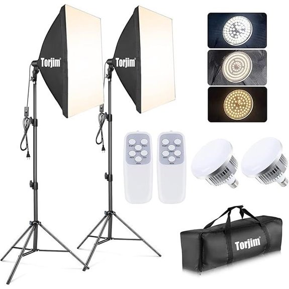 Torjim 2-Pack Softbox Photography Lighting Kit