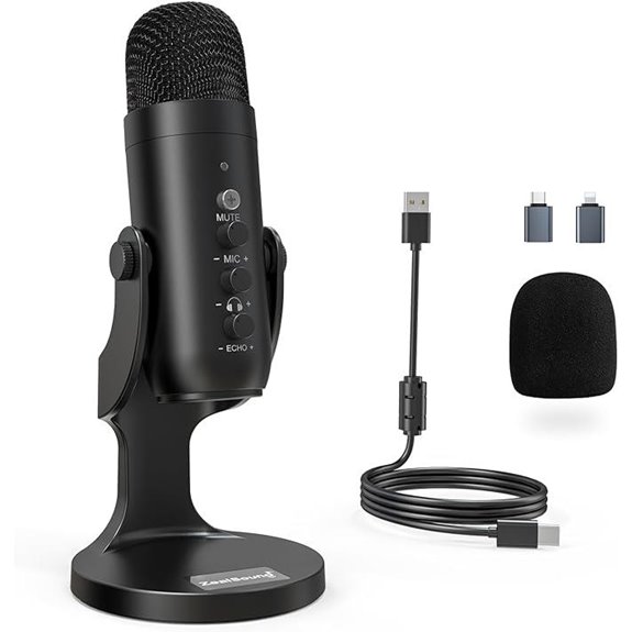 usb podcast microphone with noise cancellation