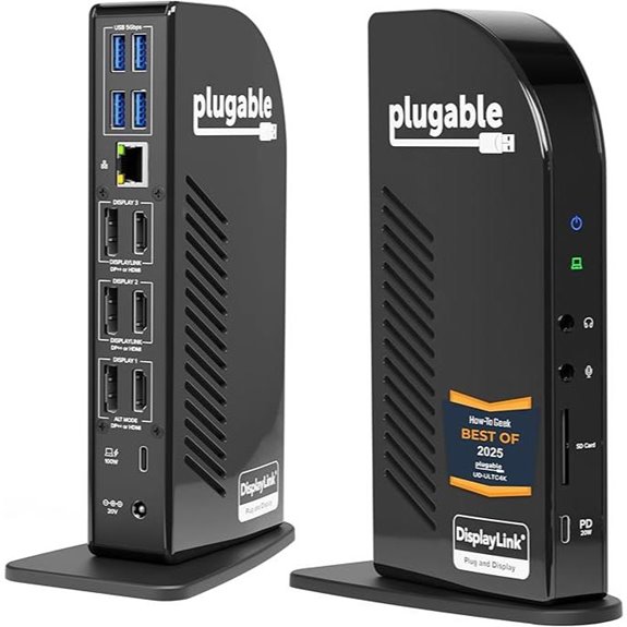 Plugable 13-in-1 USB-C Dock with Triple Monitors