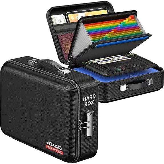 Fireproof Document Box with Lock and Water Resistance