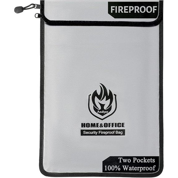 Fireproof Document Bag with Pockets and Waterproof Zipper
