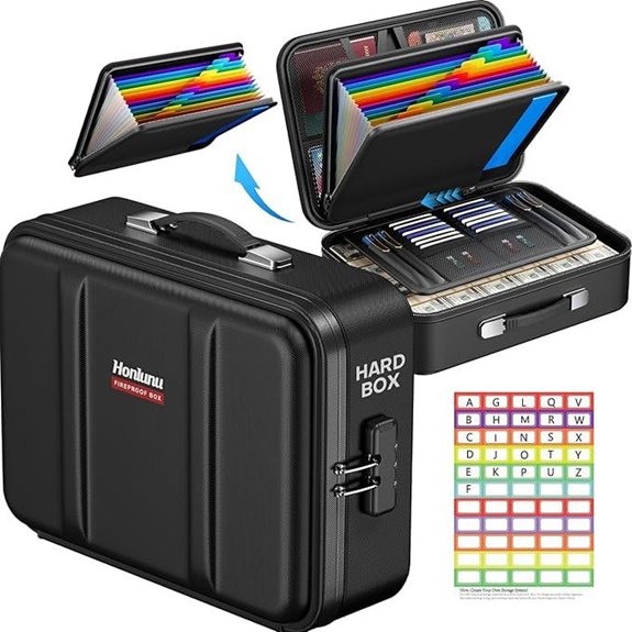 Fireproof Document Organizer with Lock and Water Resistance