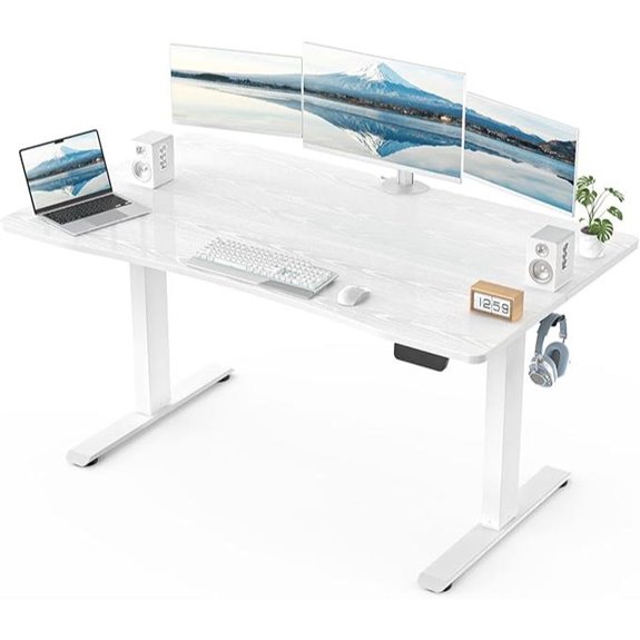 Veken Electric Standing Desk Adjustable Height White