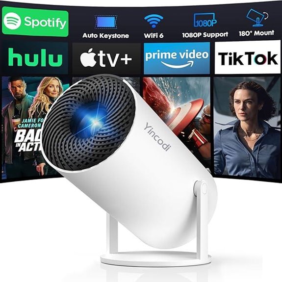 Mini Portable Smart Projector with WiFi 6 & Bluetooth 5.2