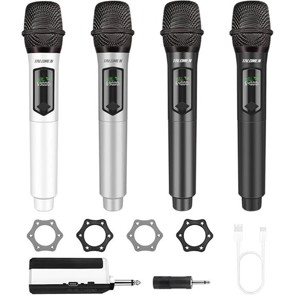 Wireless Microphone Set for Karaoke and Events (4 Pack)