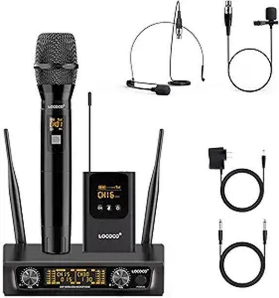 UHF Wireless Microphone System with 2 Transmitters