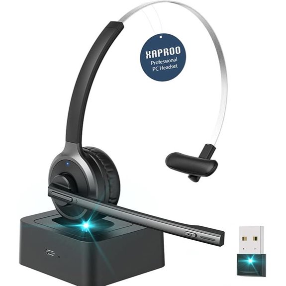 XAPROO Wireless Office Headset with Microphone & Base
