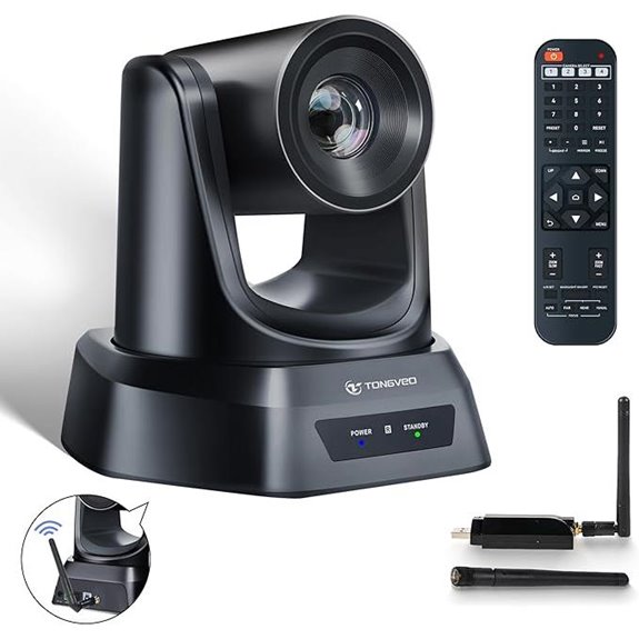 TONGVEO Wireless PTZ Conference Webcam with 20X Zoom
