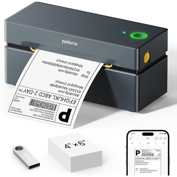 POLONO Wireless 4x6 Shipping Label Printer for Small Business
