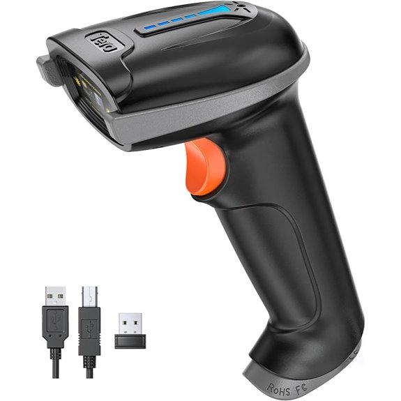Tera Wireless & USB 2.0 Barcode Scanner with Battery