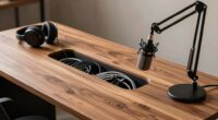 comfortable organized podcast desks
