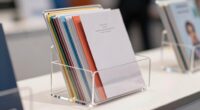 organized booth brochure display