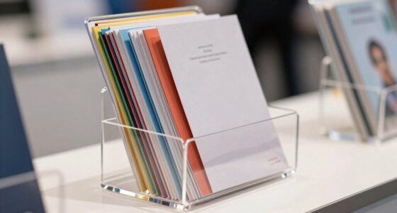 organized booth brochure display