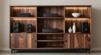 studio shelving with media