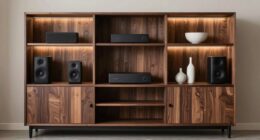 studio shelving with media