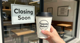 Twenty Below Coffee Co. announces it is closing