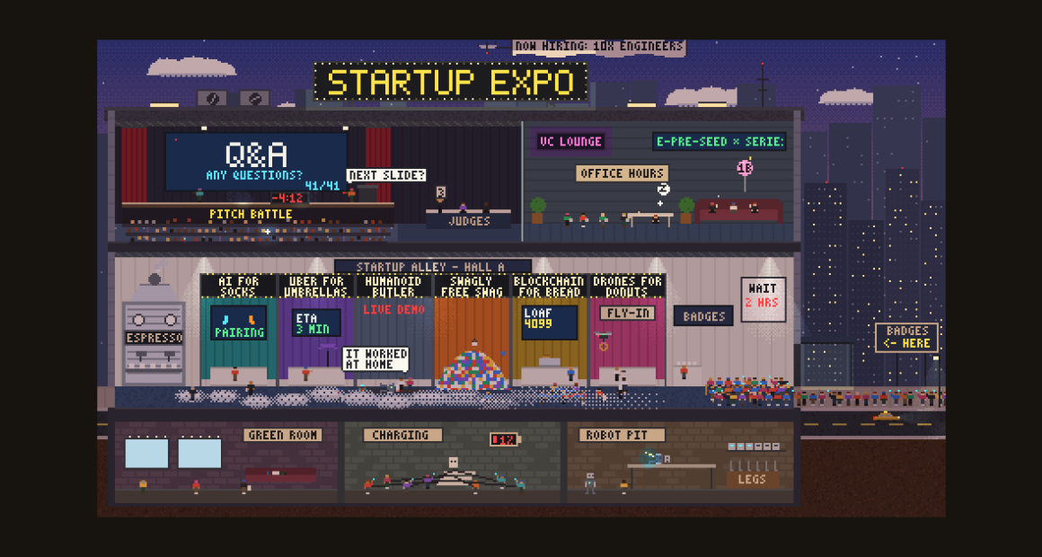 How Pixel Rivals Built A Living Pixel-Art Diorama For Startup Expo